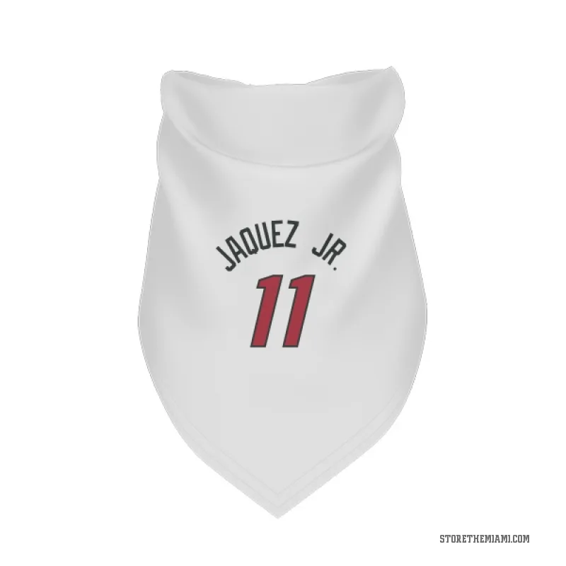 Jaime Jaquez Jr.  White Miami Heat  Cat & Dog Pet Bandana