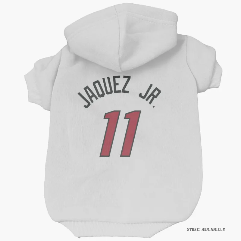 Jaime Jaquez Jr.  White Miami Heat  Cat & Dog Pet Hoodie