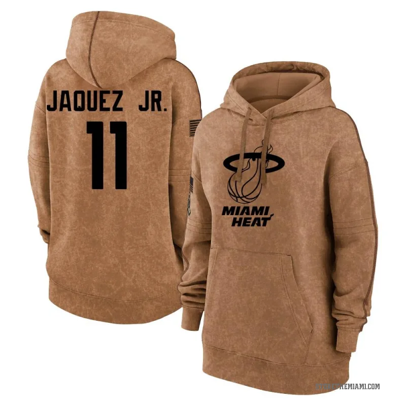 Jaime Jaquez Jr. Women's Brown Miami Heat 2023 Salute to Service Pullover Hoodie