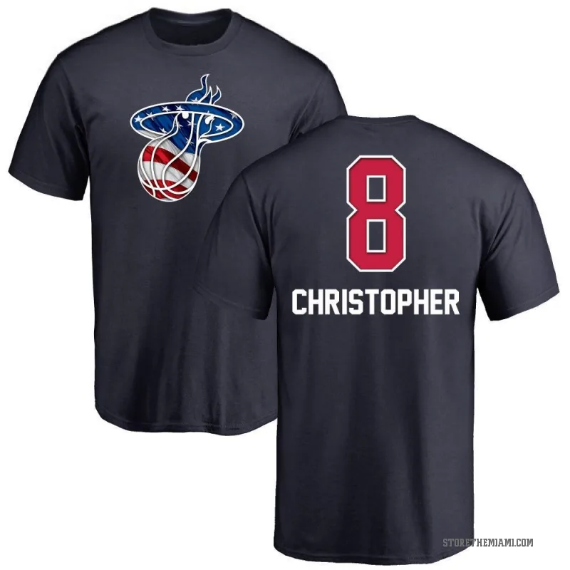 Josh Christopher Men's Navy Miami Heat Name and Number Banner Wave T-Shirt