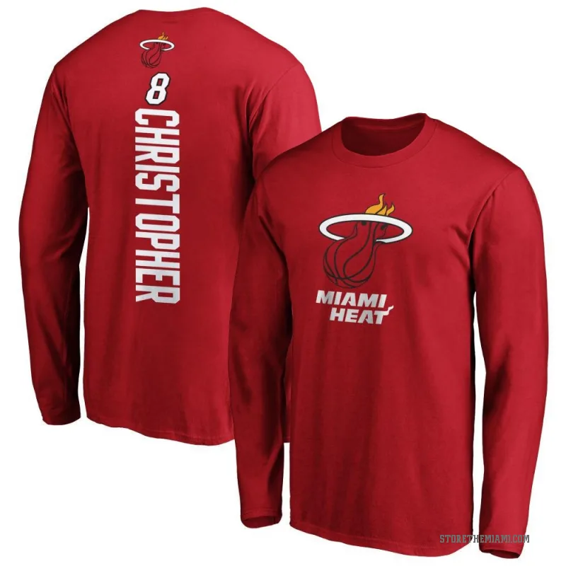Josh Christopher Youth Miami Heat Cardinal Backer Long Sleeve T-Shirt
