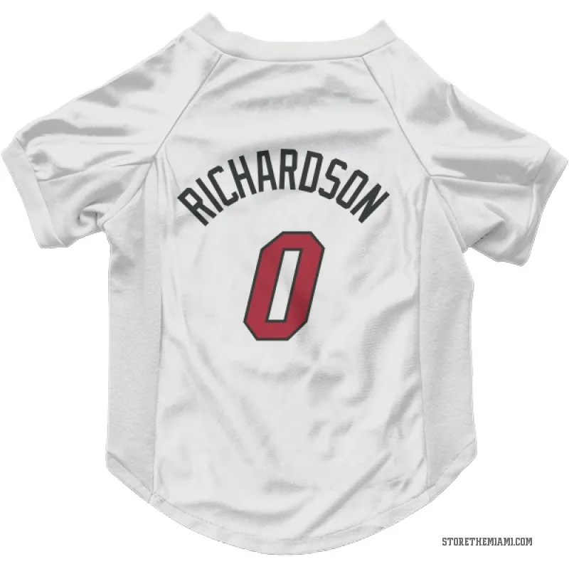 Josh Richardson  White Miami Heat  Cat & Dog Pet Jersey