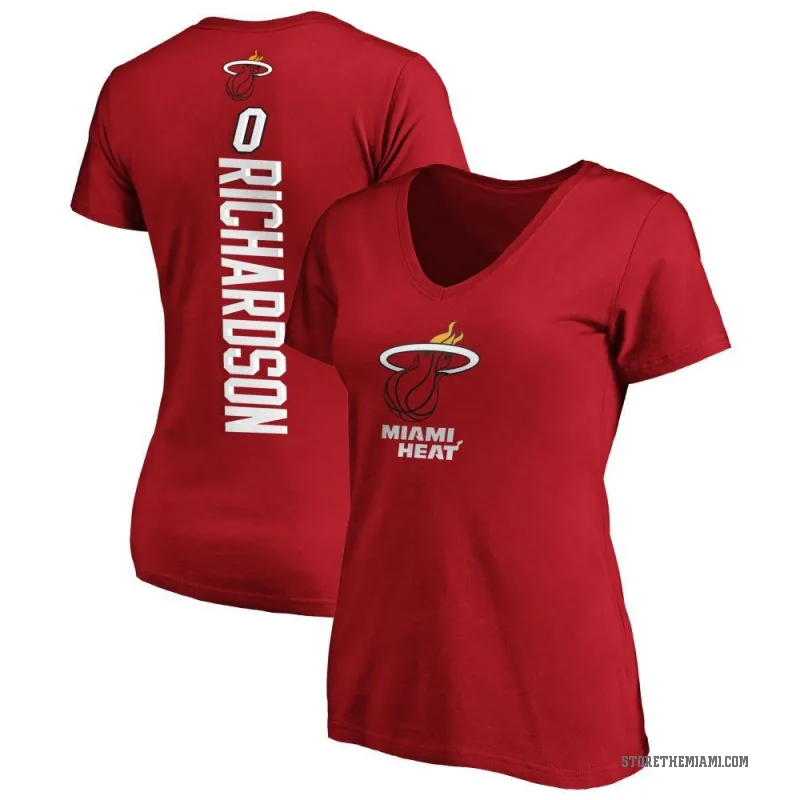Josh Richardson Women's Miami Heat Cardinal Backer T-Shirt