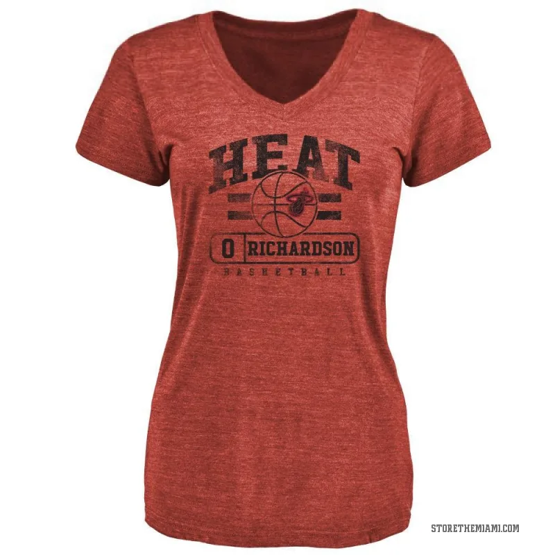 Josh Richardson Women's Miami Heat Cardinal Baseline T-Shirt