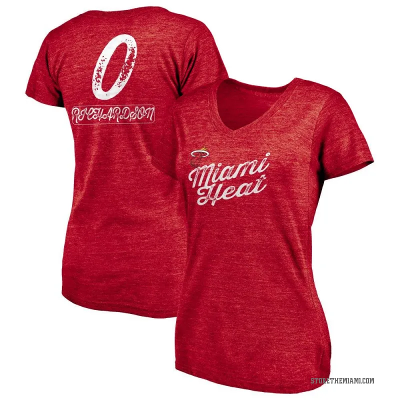 Josh Richardson Women's Red Miami Heat Sideline V-Neck T-Shirt