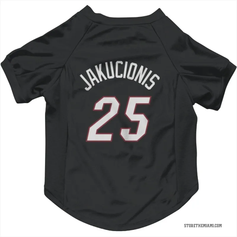 Kasparas Jakucionis  Black Miami Heat  Cat & Dog Pet Jersey