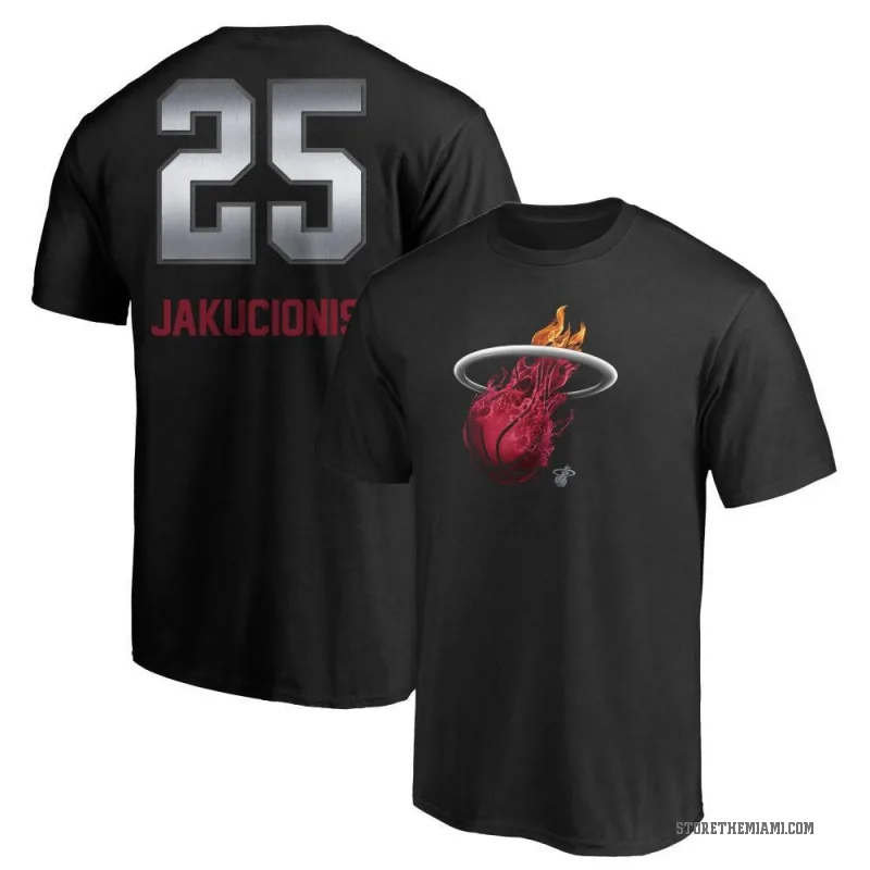 Kasparas Jakucionis Men's Black Miami Heat Midnight Mascot T-Shirt