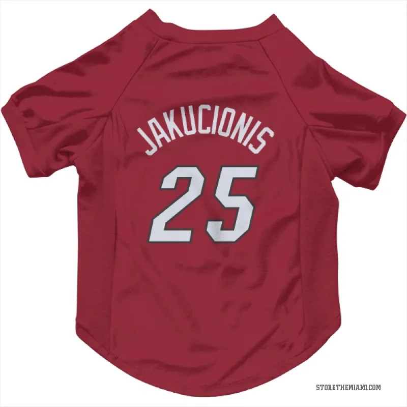 Kasparas Jakucionis  Red Miami Heat  Cat & Dog Pet Jersey