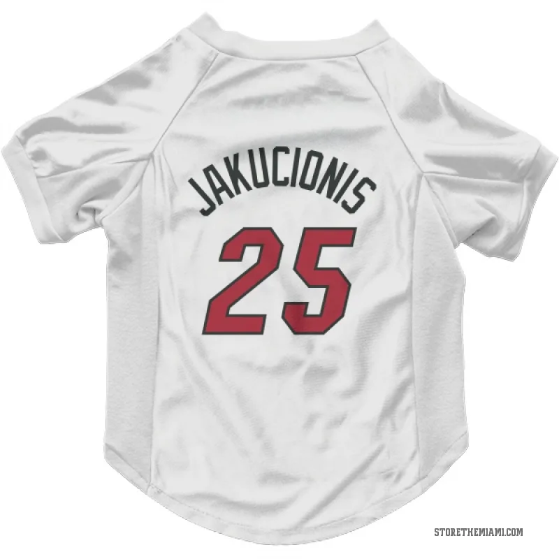 Kasparas Jakucionis  White Miami Heat  Cat & Dog Pet Jersey
