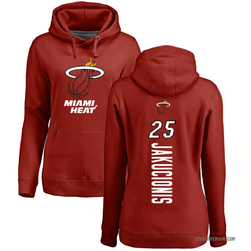 Kasparas Jakucionis Women's Miami Heat Branded Cardinal Backer Pullover Hoodie
