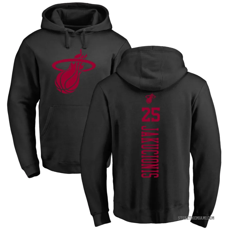 Kasparas Jakucionis Youth Black Miami Heat Branded One Color Backer Pullover Hoodie