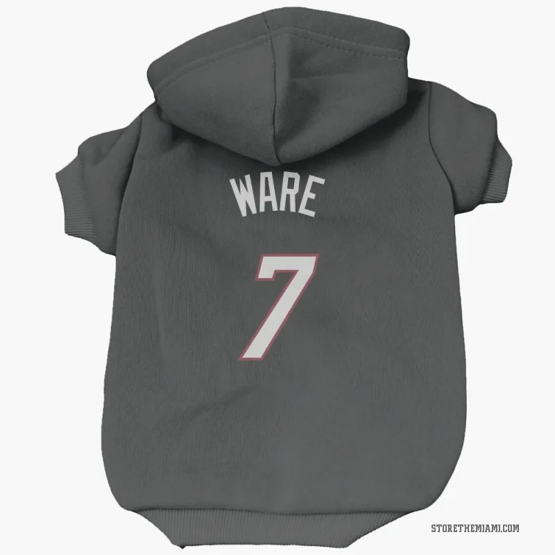 Kel'el Ware  Black Miami Heat  Cat & Dog Pet Hoodie