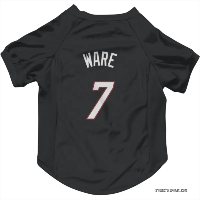 Kel'el Ware  Black Miami Heat  Cat & Dog Pet Jersey