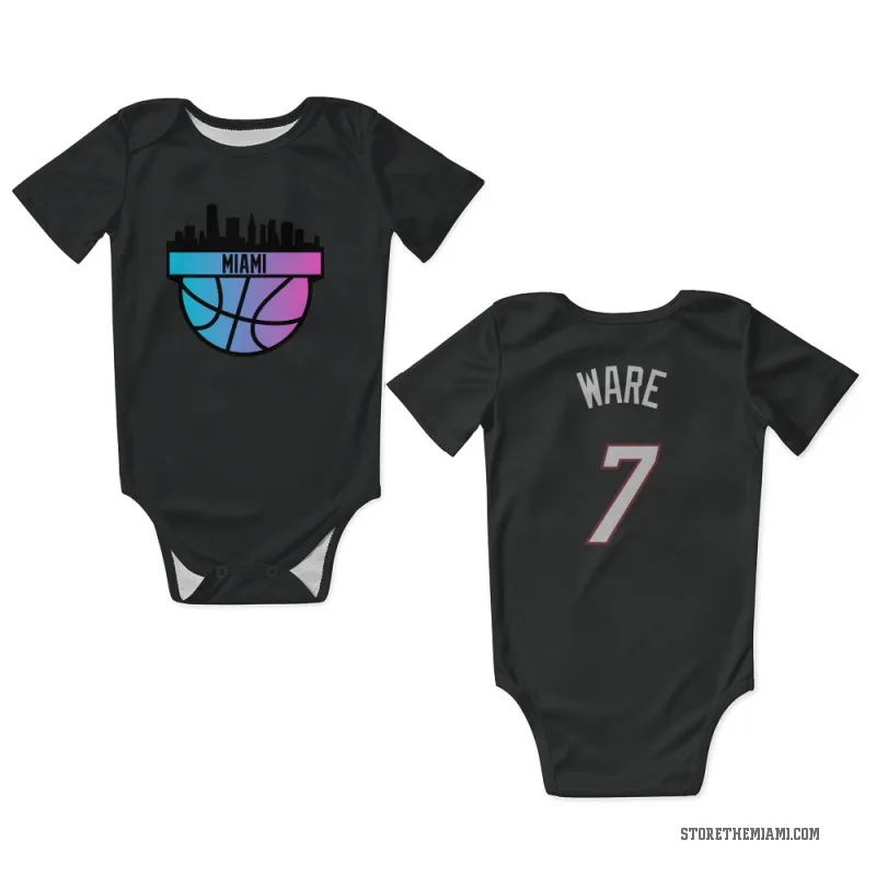 Kel'el Ware  Black Miami Heat  Newborn & Infant Bodysuit