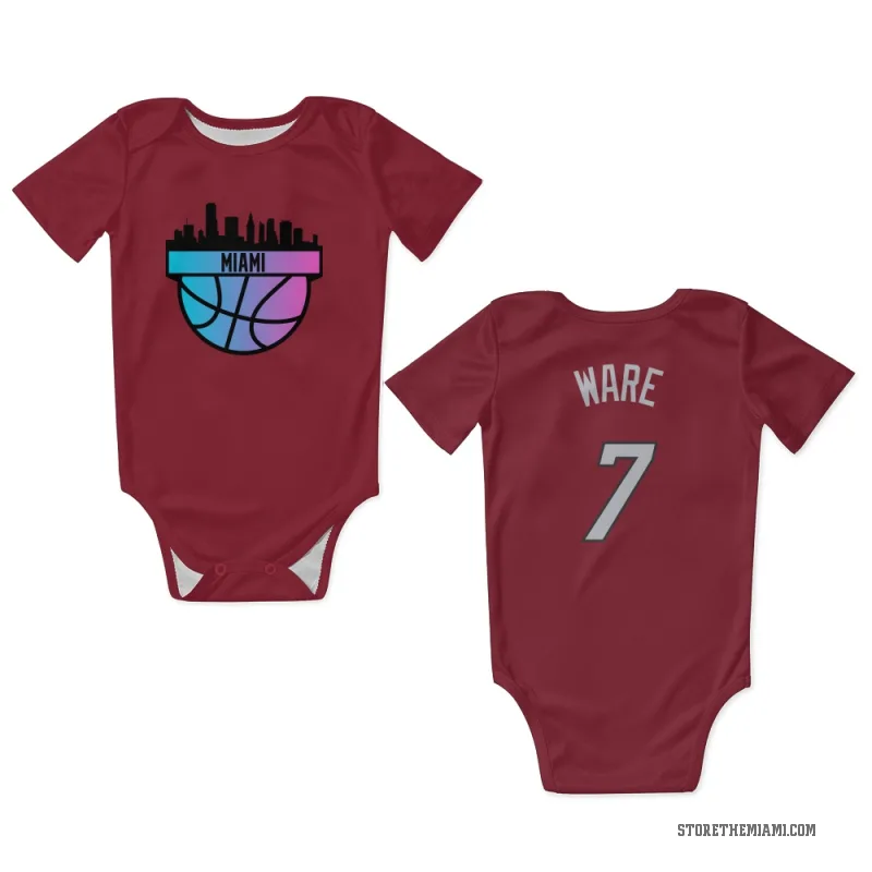 Kel'el Ware  Red Miami Heat  Newborn & Infant Bodysuit