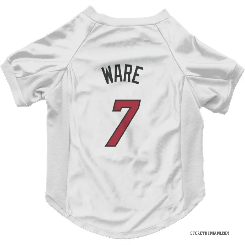 Kel'el Ware  White Miami Heat  Cat & Dog Pet Jersey