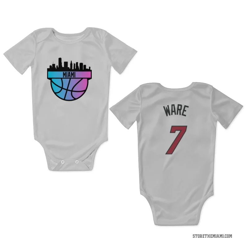 Kel'el Ware  White Miami Heat  Newborn & Infant Bodysuit