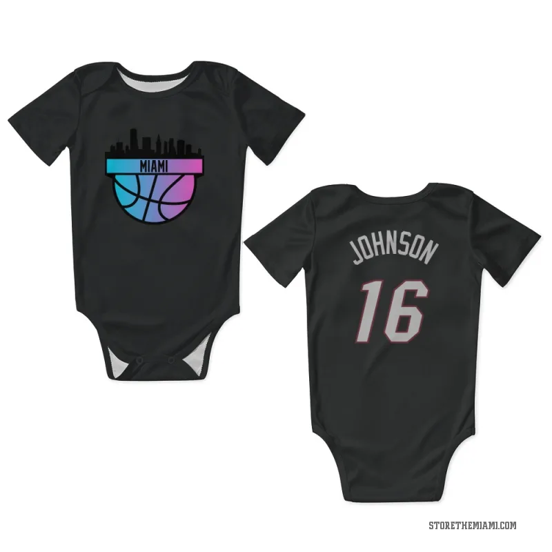 Keshad Johnson  Black Miami Heat  Newborn & Infant Bodysuit