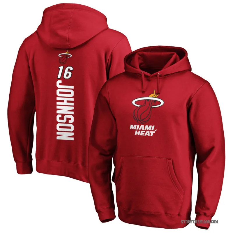 Keshad Johnson Men's Miami Heat Branded Cardinal Backer Pullover Hoodie