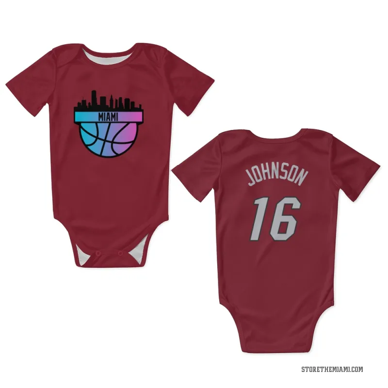 Keshad Johnson  Red Miami Heat  Newborn & Infant Bodysuit