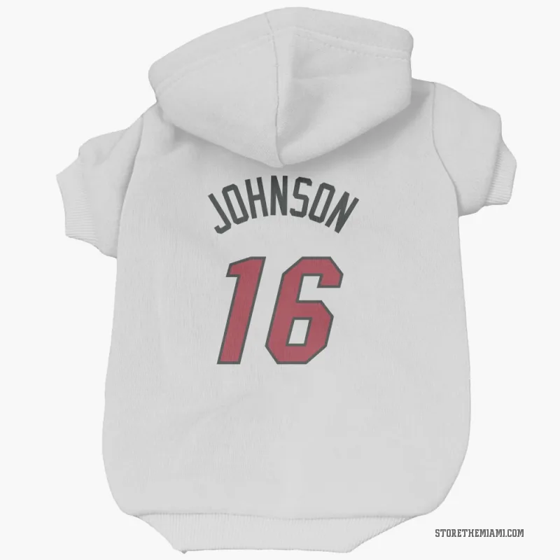 Keshad Johnson  White Miami Heat  Cat & Dog Pet Hoodie