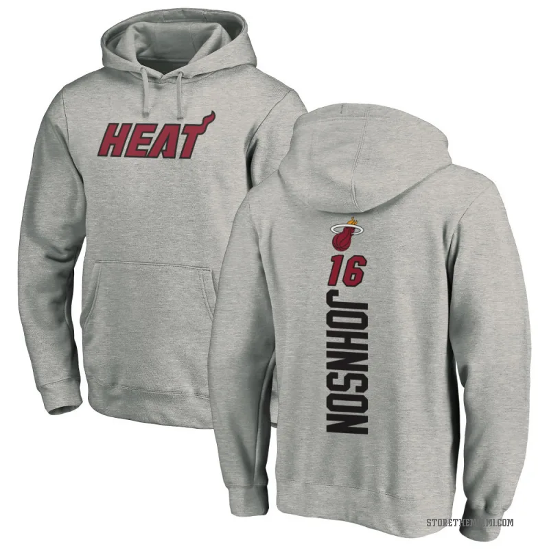 Keshad Johnson Youth Miami Heat Branded Ash Backer Pullover Hoodie
