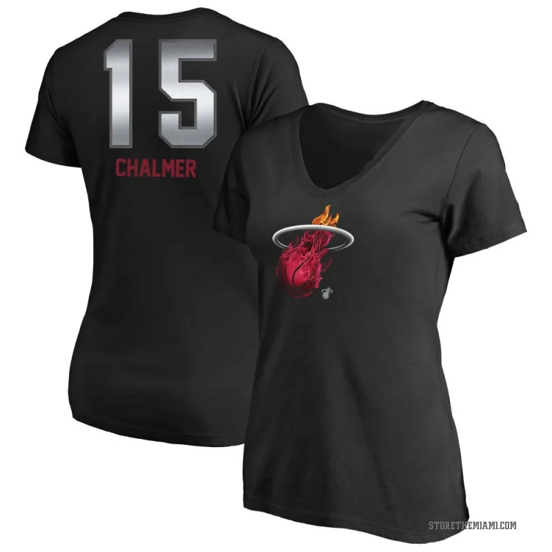 Mario Chalmer Women's Black Miami Heat Midnight Mascot T-Shirt