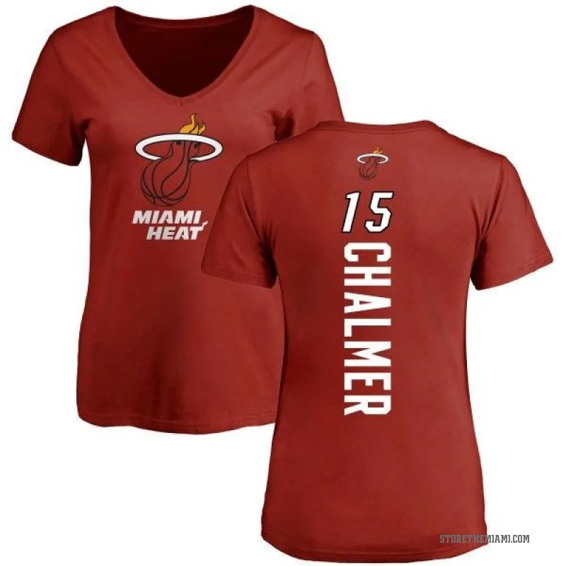 Mario Chalmer Women's Miami Heat Cardinal Backer T-Shirt