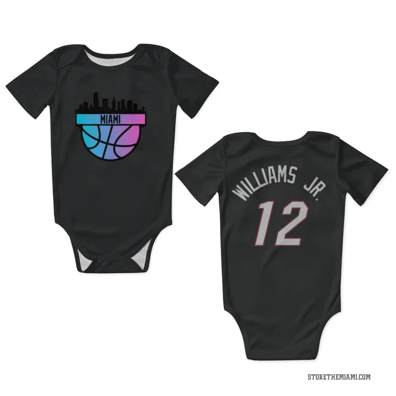 Matt Williams Jr.  Black Miami Heat  Newborn & Infant Bodysuit
