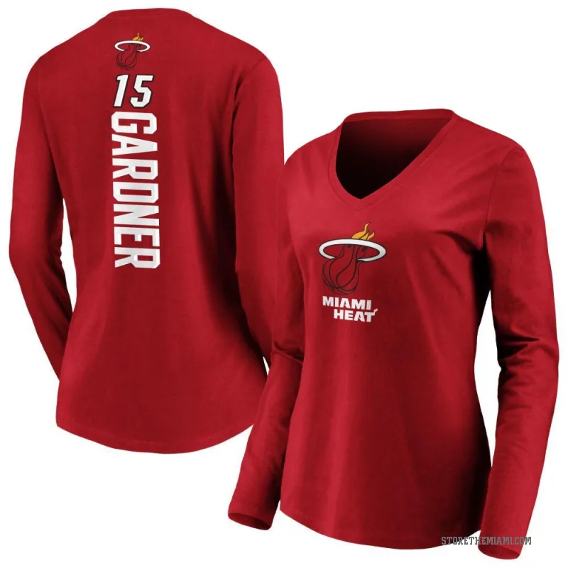 Myron Gardner Women's Miami Heat Cardinal Backer Long Sleeve T-Shirt