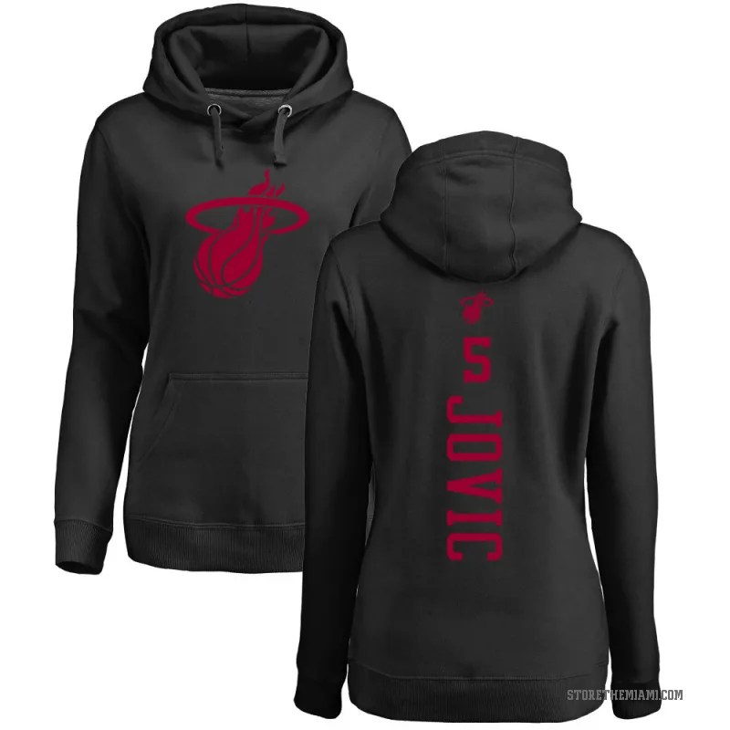 Nikola Jovic Women's Black Miami Heat Branded One Color Backer Pullover Hoodie