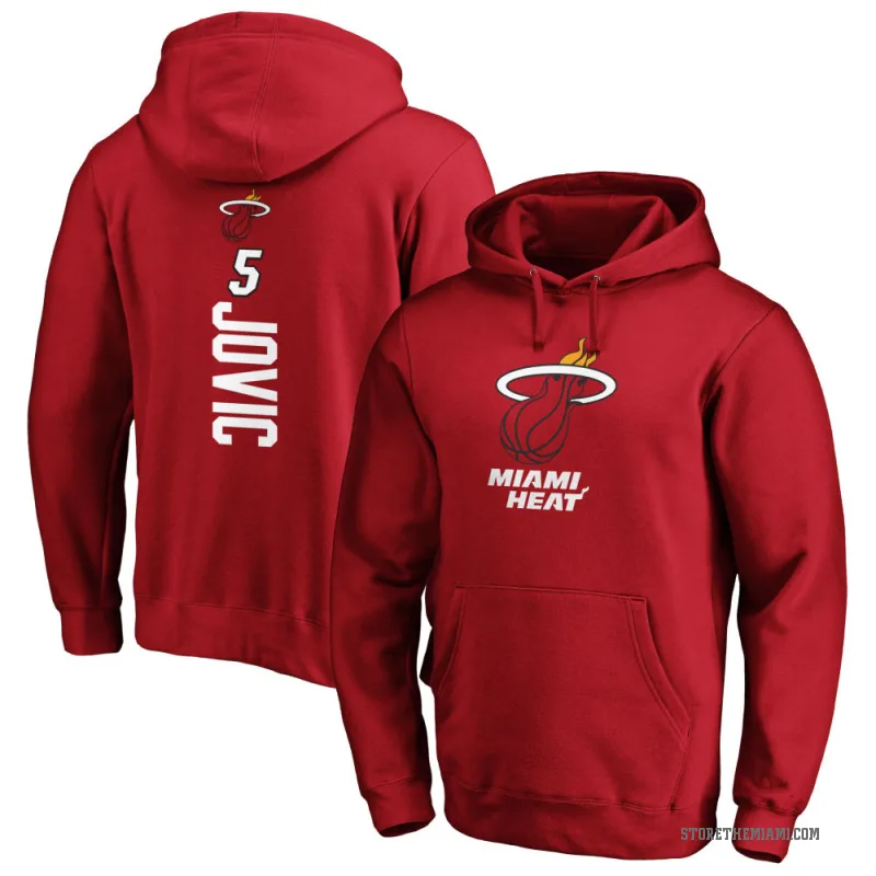 Nikola Jovic Youth Miami Heat Branded Cardinal Backer Pullover Hoodie
