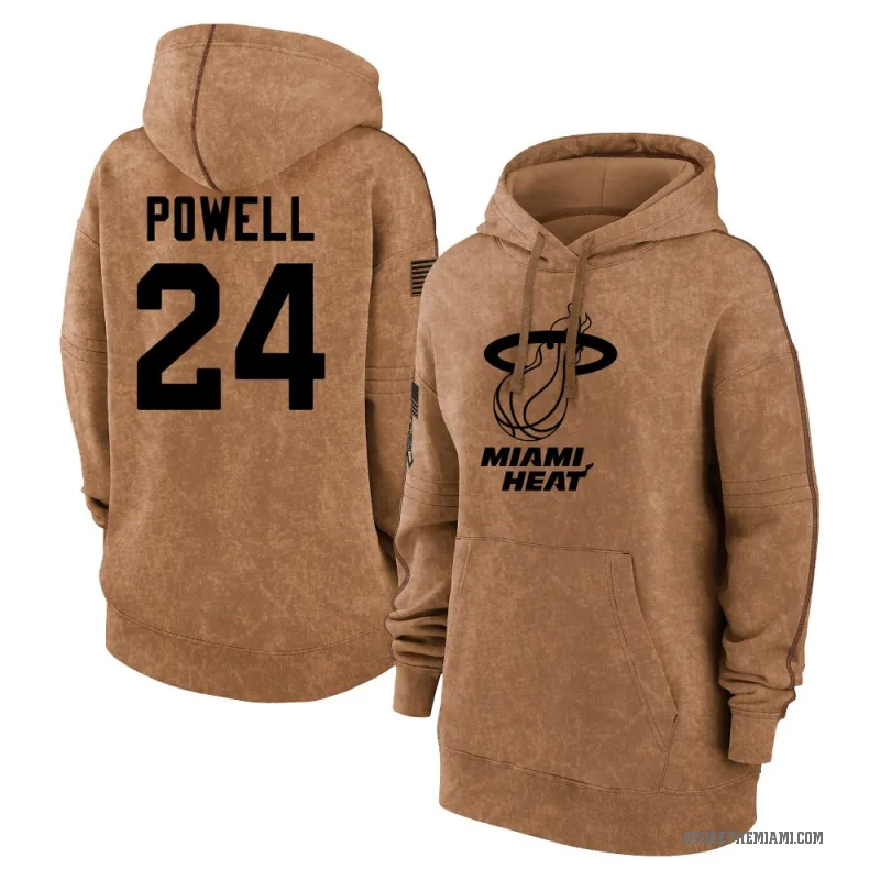 Norman Powell Women's Brown Miami Heat 2023 Salute to Service Pullover Hoodie
