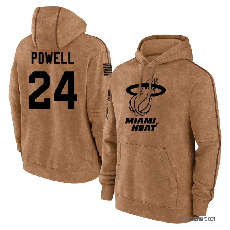 Norman Powell Youth Brown Miami Heat 2023 Salute to Service Club Pullover Hoodie