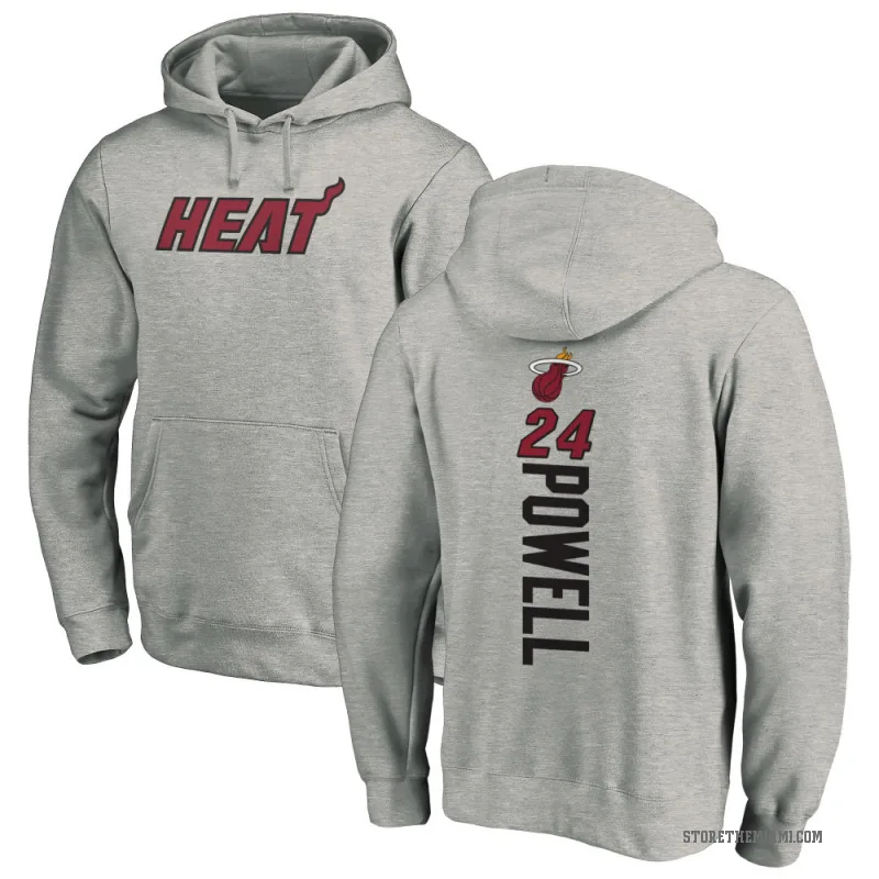 Norman Powell Youth Miami Heat Branded Ash Backer Pullover Hoodie
