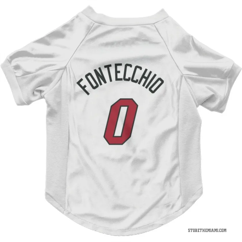 Simone Fontecchio  White Miami Heat  Cat & Dog Pet Jersey