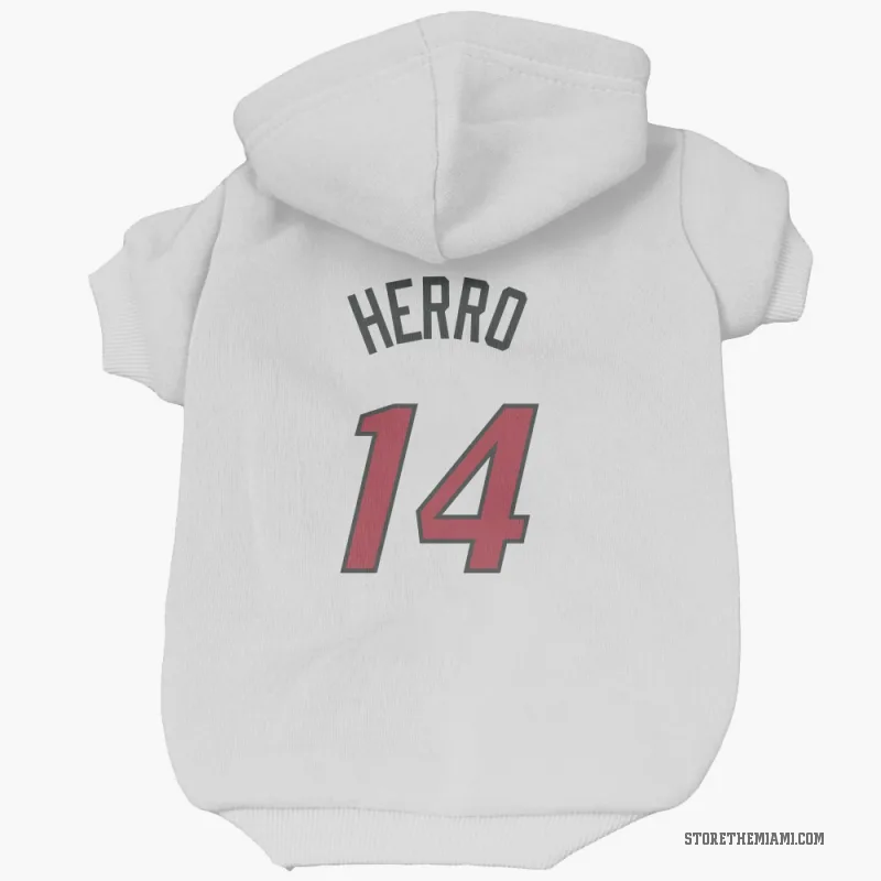 Tyler Herro  White Miami Heat  Cat & Dog Pet Hoodie