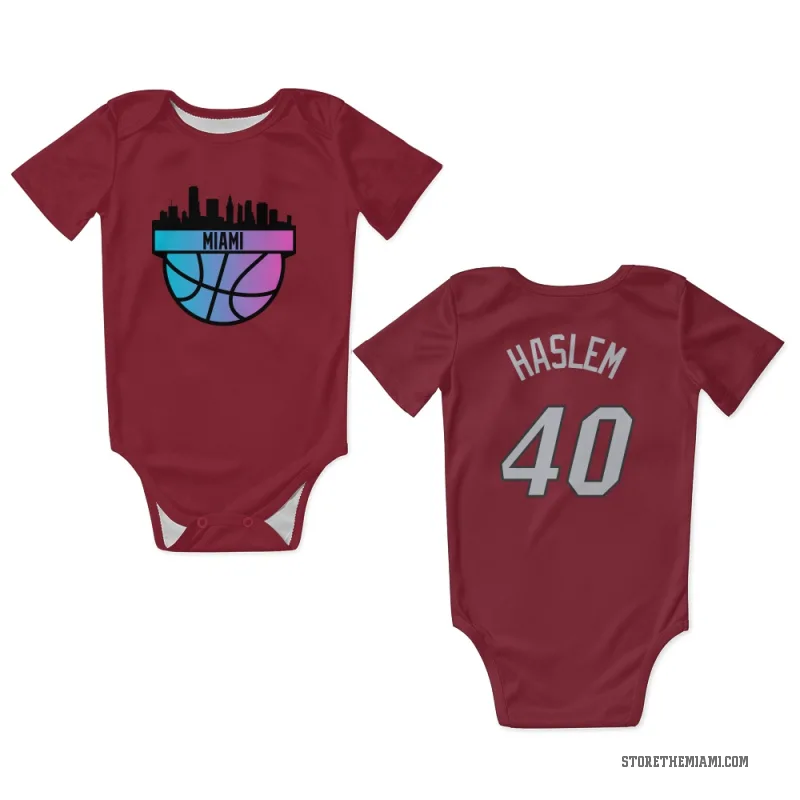 Udonis Haslem  Red Miami Heat  Newborn & Infant Bodysuit