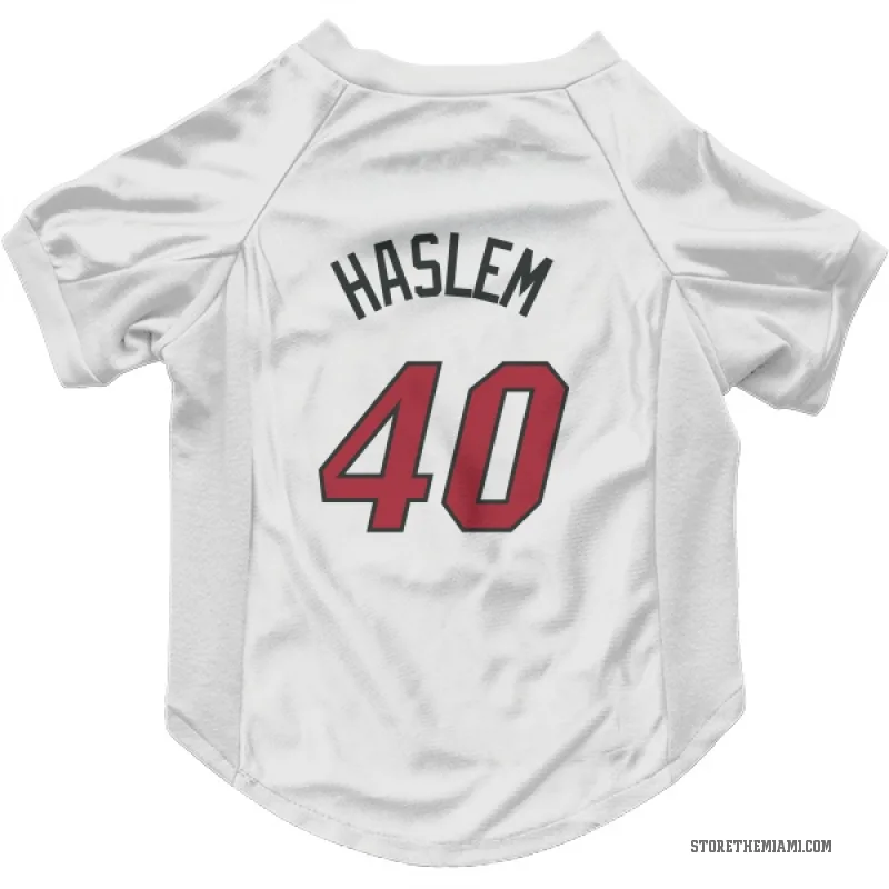 Udonis Haslem  White Miami Heat  Cat & Dog Pet Jersey