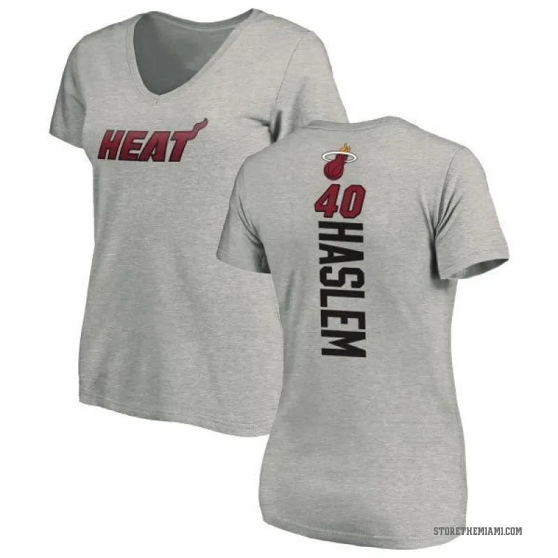 Udonis Haslem Women's Miami Heat Ash Backer T-Shirt