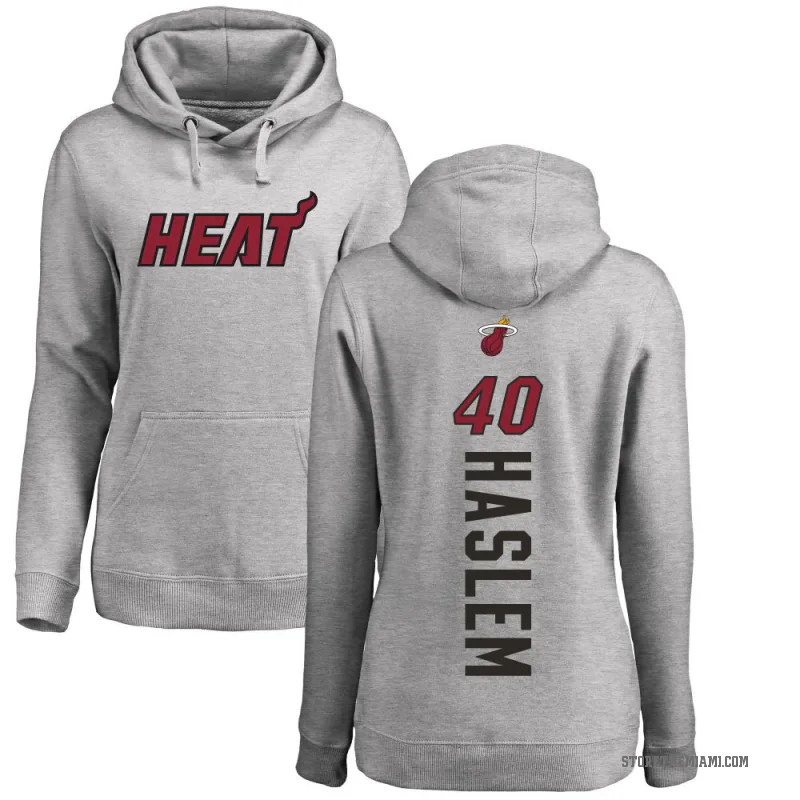 Udonis Haslem Women's Miami Heat Branded Ash Backer Pullover Hoodie