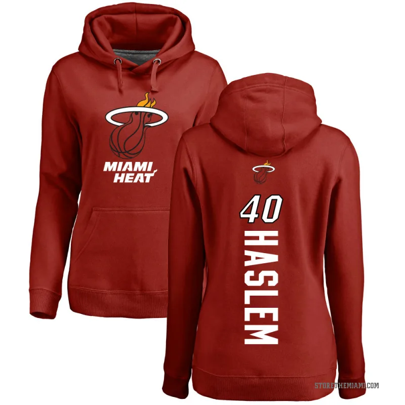 Udonis Haslem Women's Miami Heat Branded Cardinal Backer Pullover Hoodie