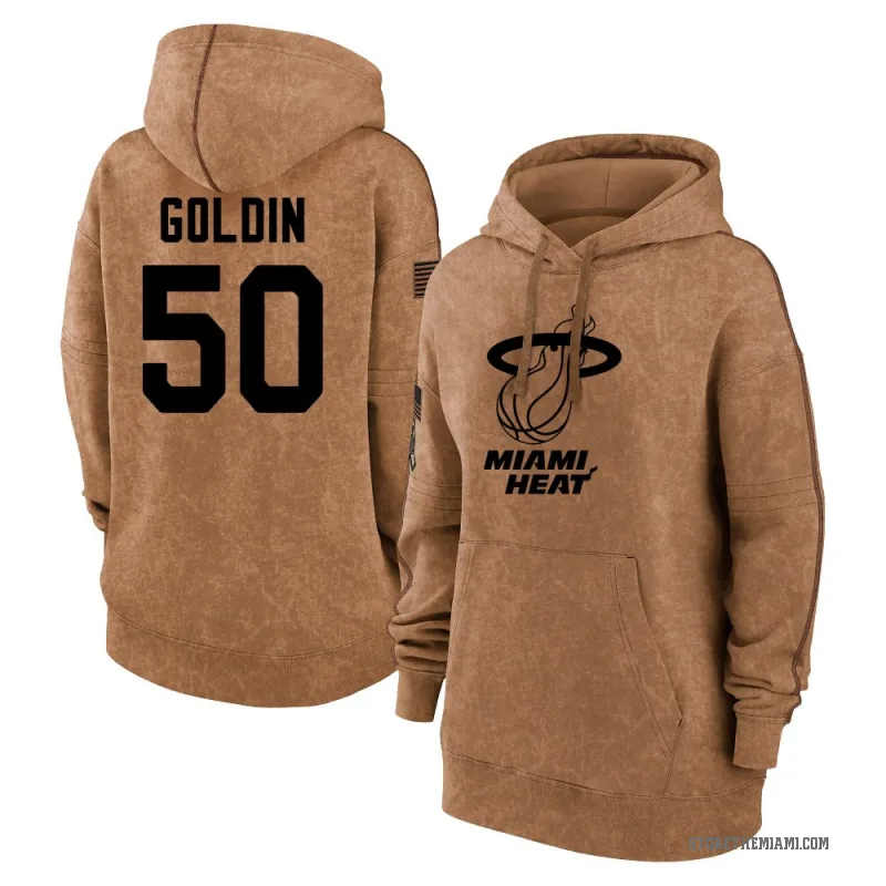 Vladislav Goldin Women's Gold Miami Heat Brown 2023 Salute to Service Pullover Hoodie